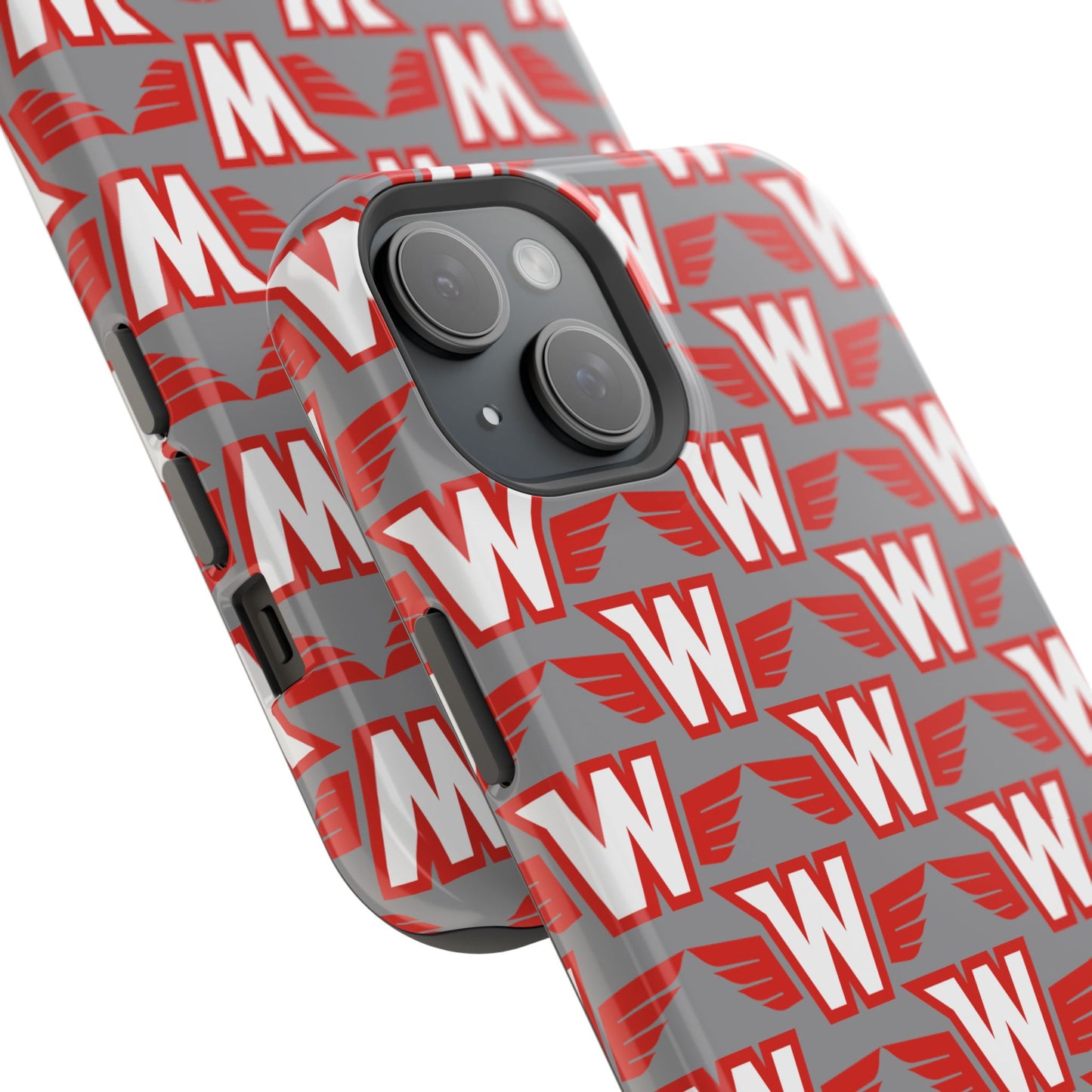 Stylish Magnetic Phone Case - Westonka White Hawks, Wings Up