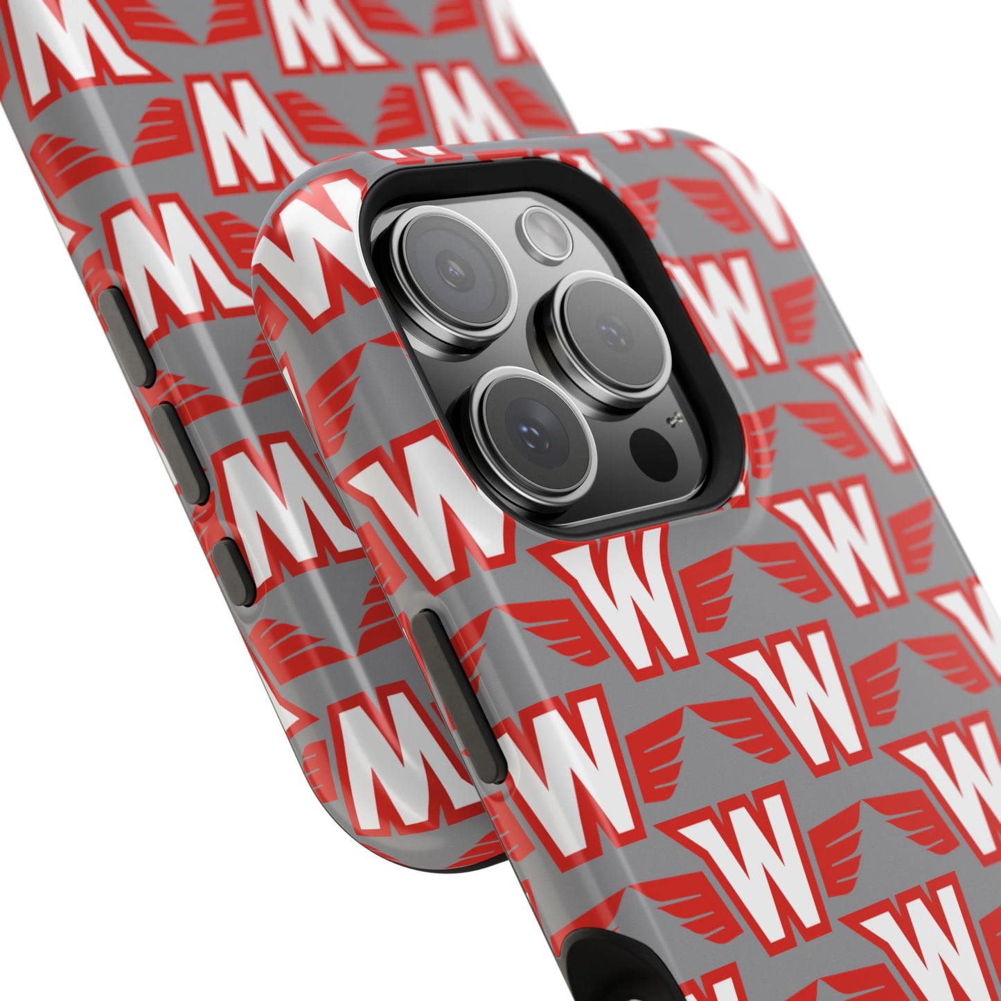 Stylish Magnetic Phone Case - Westonka White Hawks, Wings Up