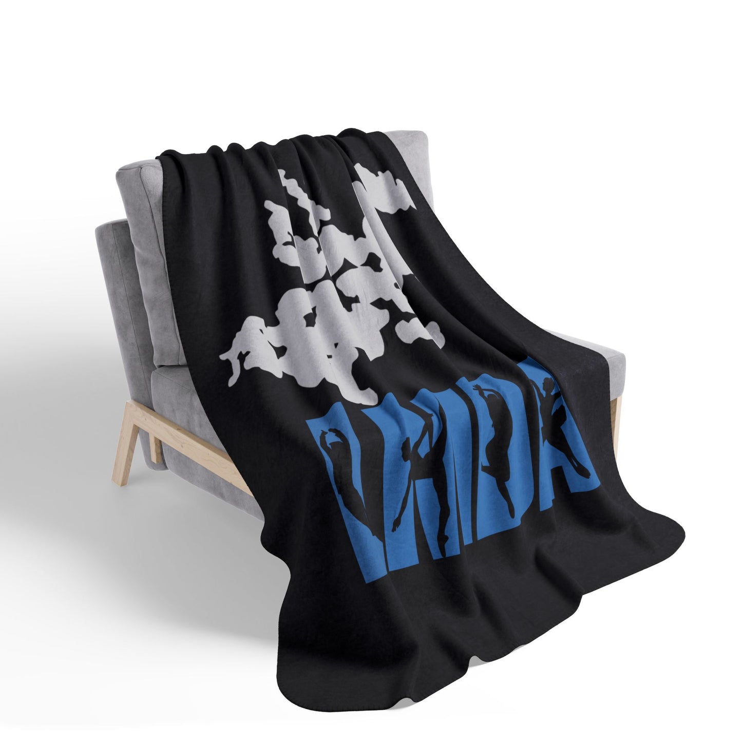 Fleece Sherpa Blanket — LMDA Dance Silhouette Lake Minnetonka Map Throw