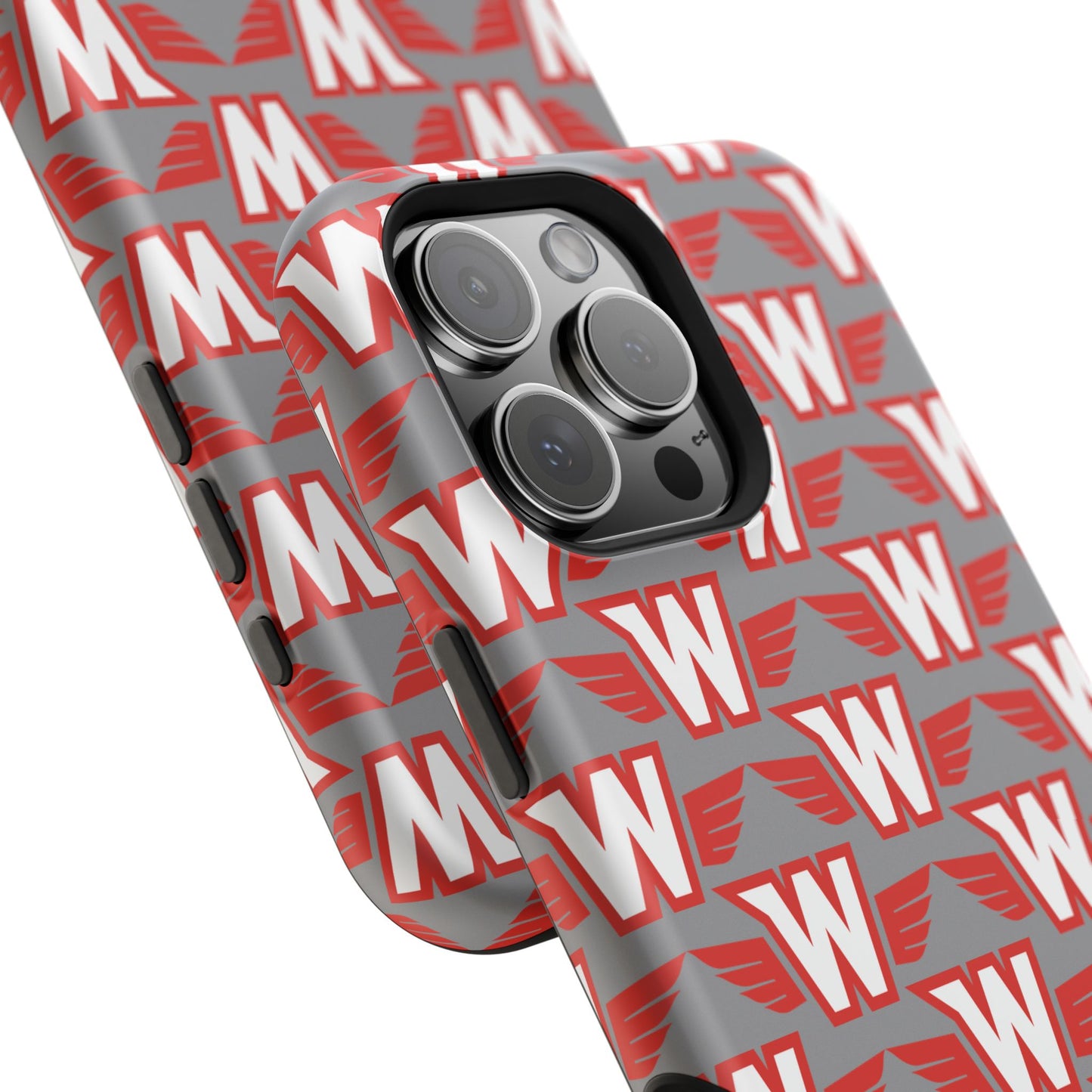 Stylish Magnetic Phone Case - Westonka White Hawks, Wings Up
