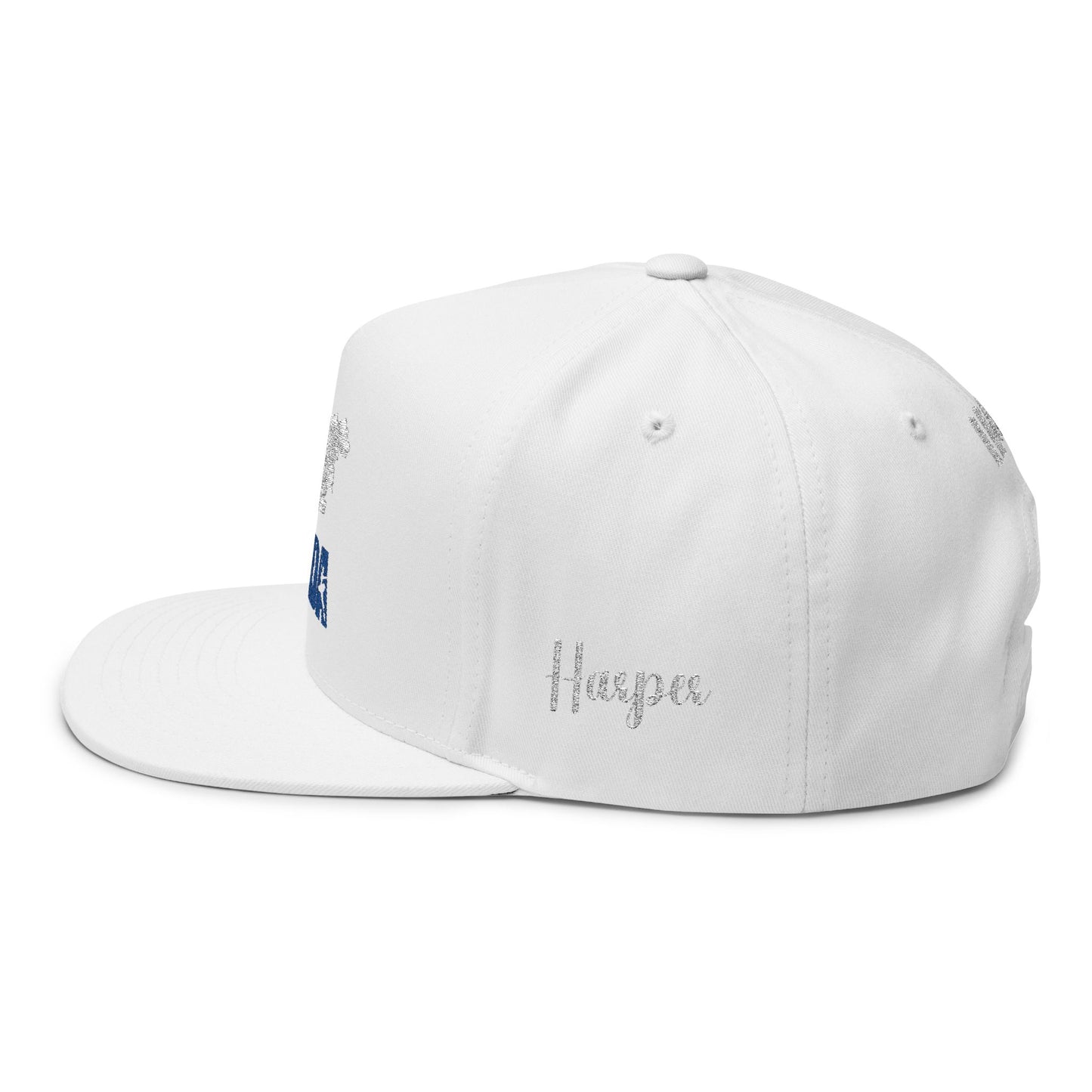 Flat Bill Cap — LMDA Embroidered Distressed Logo Snapback