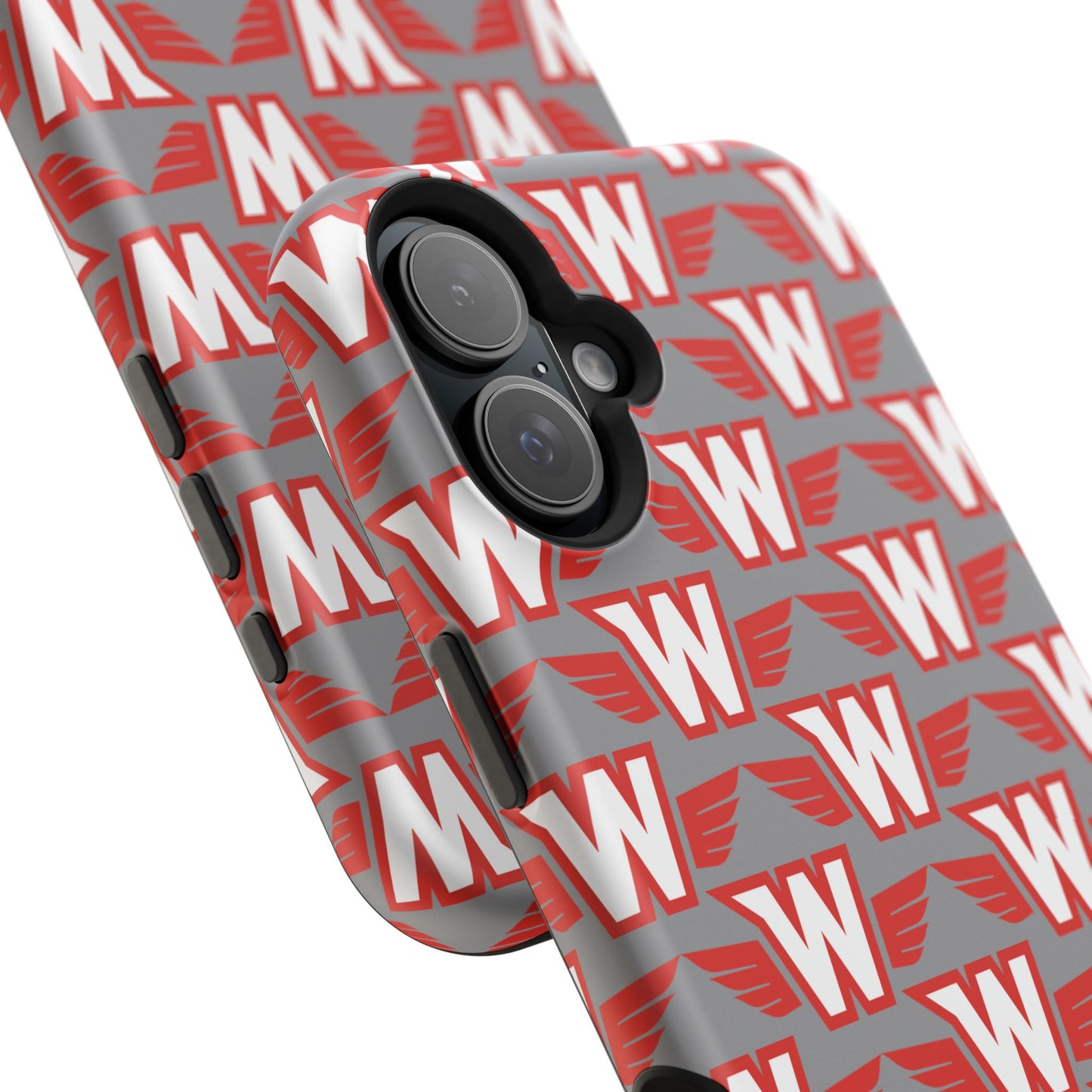 Stylish Magnetic Phone Case - Westonka White Hawks, Wings Up