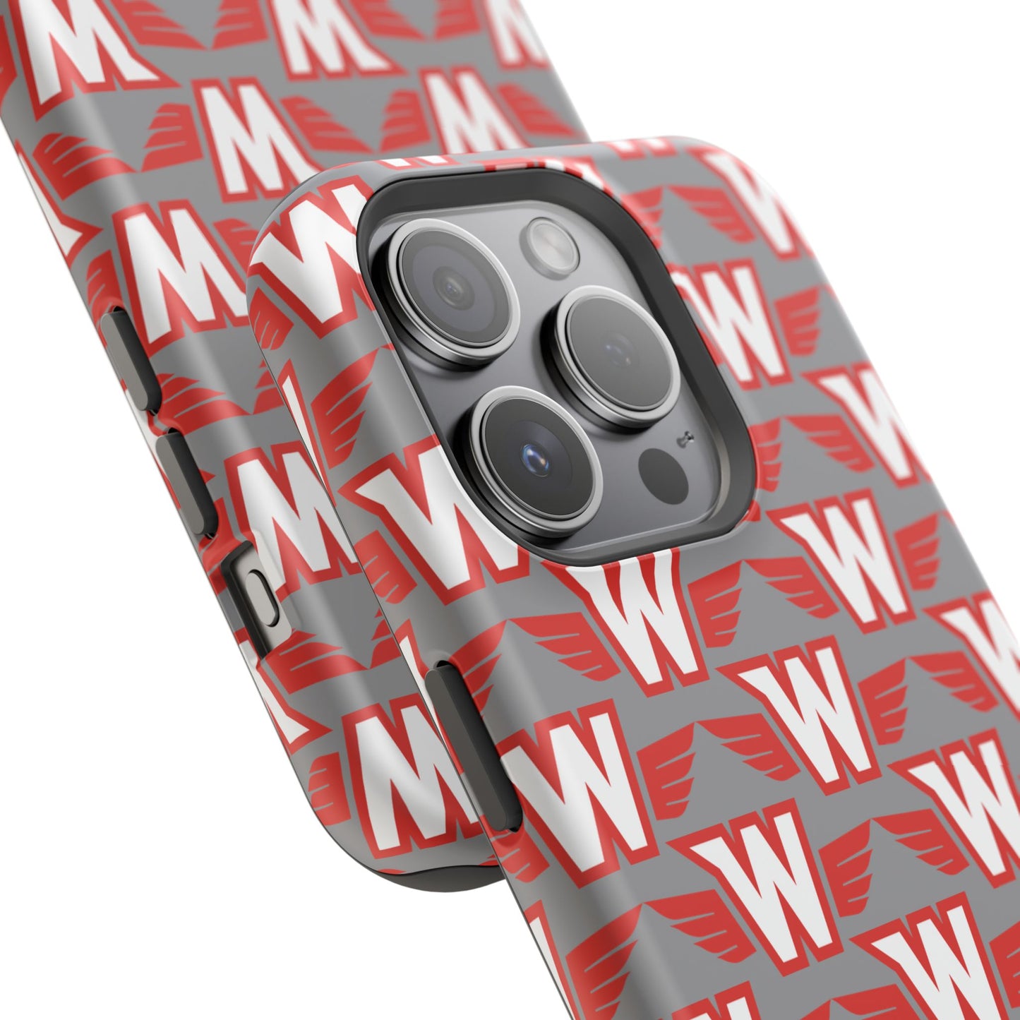 Stylish Magnetic Phone Case - Westonka White Hawks, Wings Up