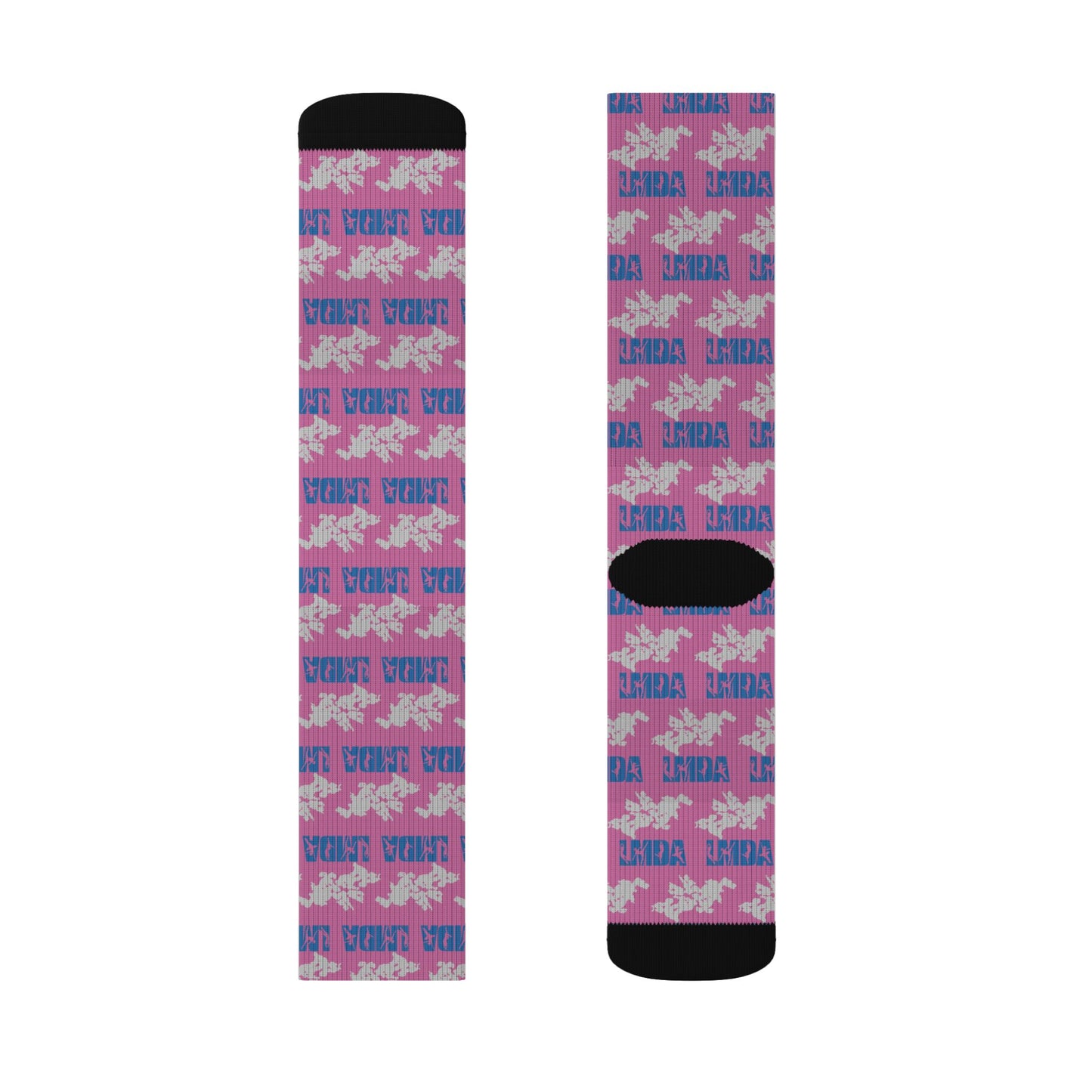LMDA Sublimation Socks — Novelty Crew Socks with Repeating LMDA
