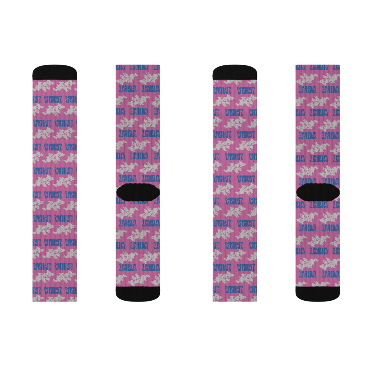 LMDA Sublimation Socks — Novelty Crew Socks with Repeating LMDA