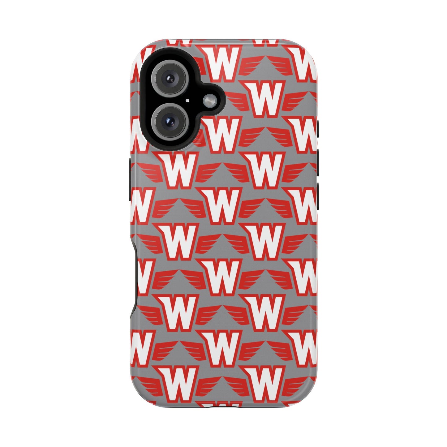 Stylish Magnetic Phone Case - Westonka White Hawks, Wings Up
