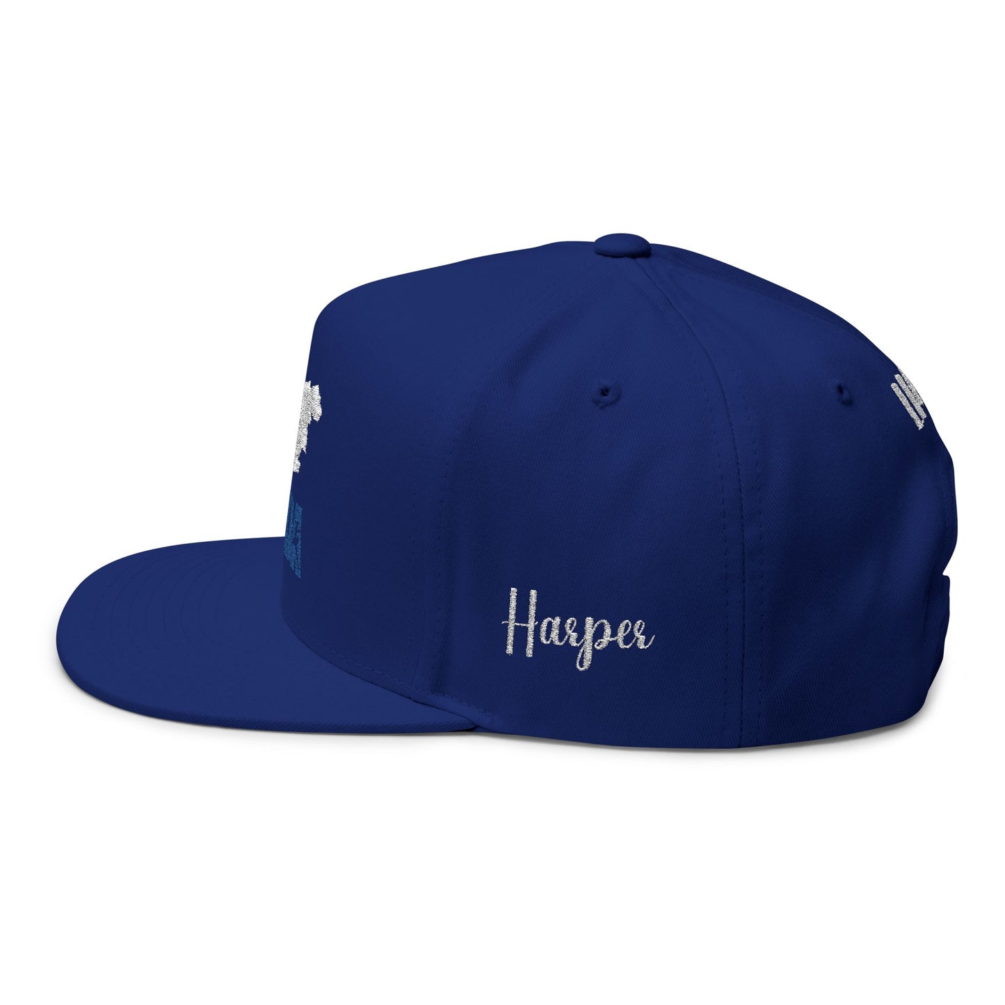 Flat Bill Cap — LMDA Embroidered Distressed Logo Snapback