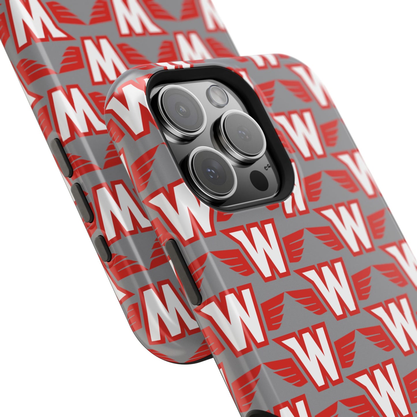Stylish Magnetic Phone Case - Westonka White Hawks, Wings Up