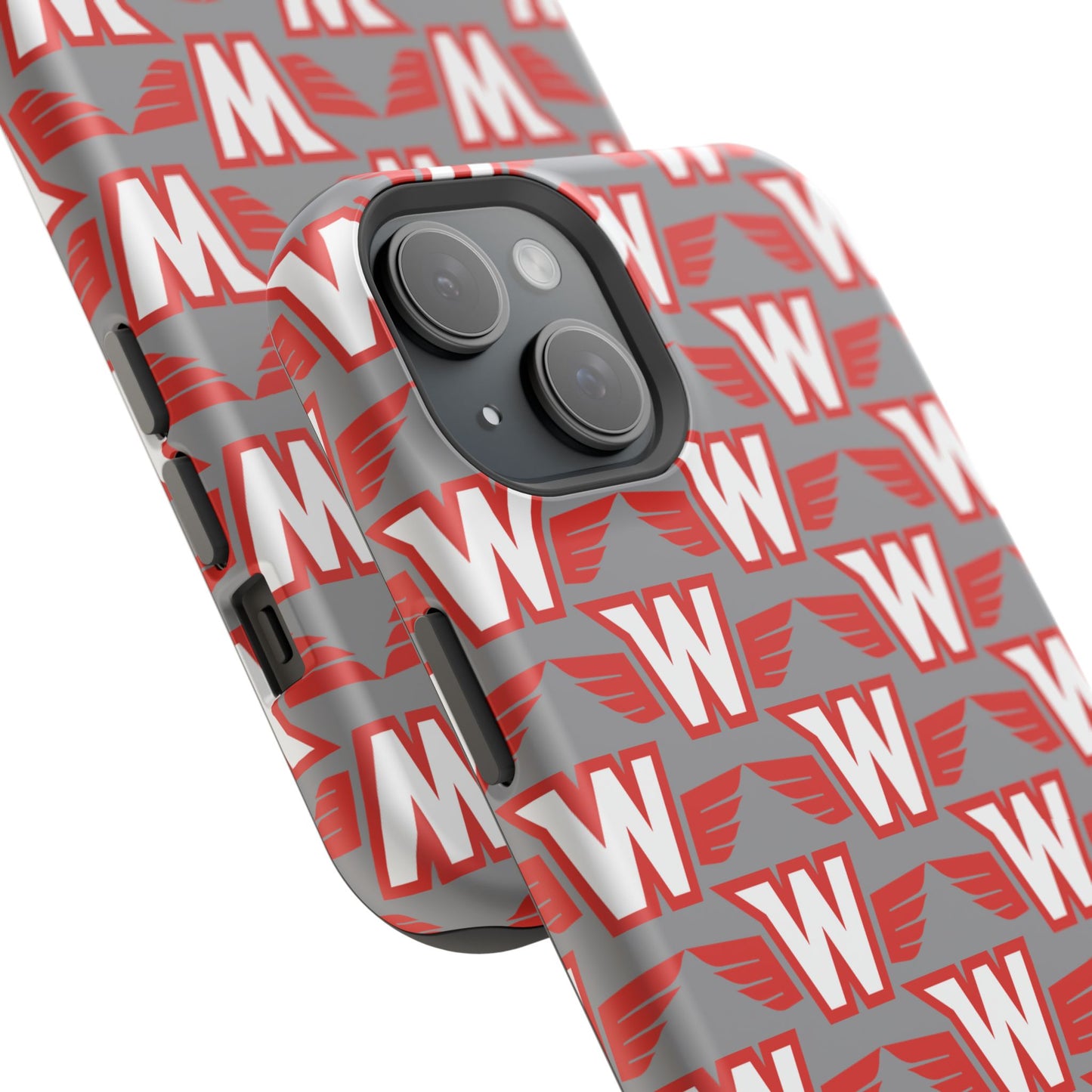 Stylish Magnetic Phone Case - Westonka White Hawks, Wings Up
