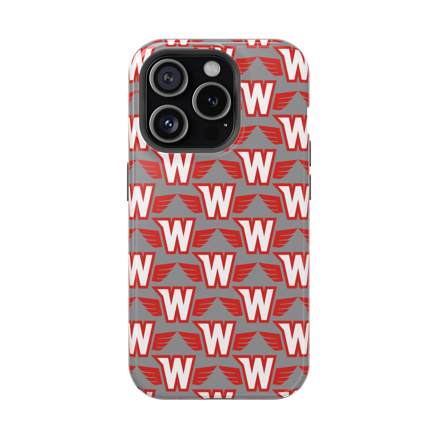 Stylish Magnetic Phone Case - Westonka White Hawks, Wings Up