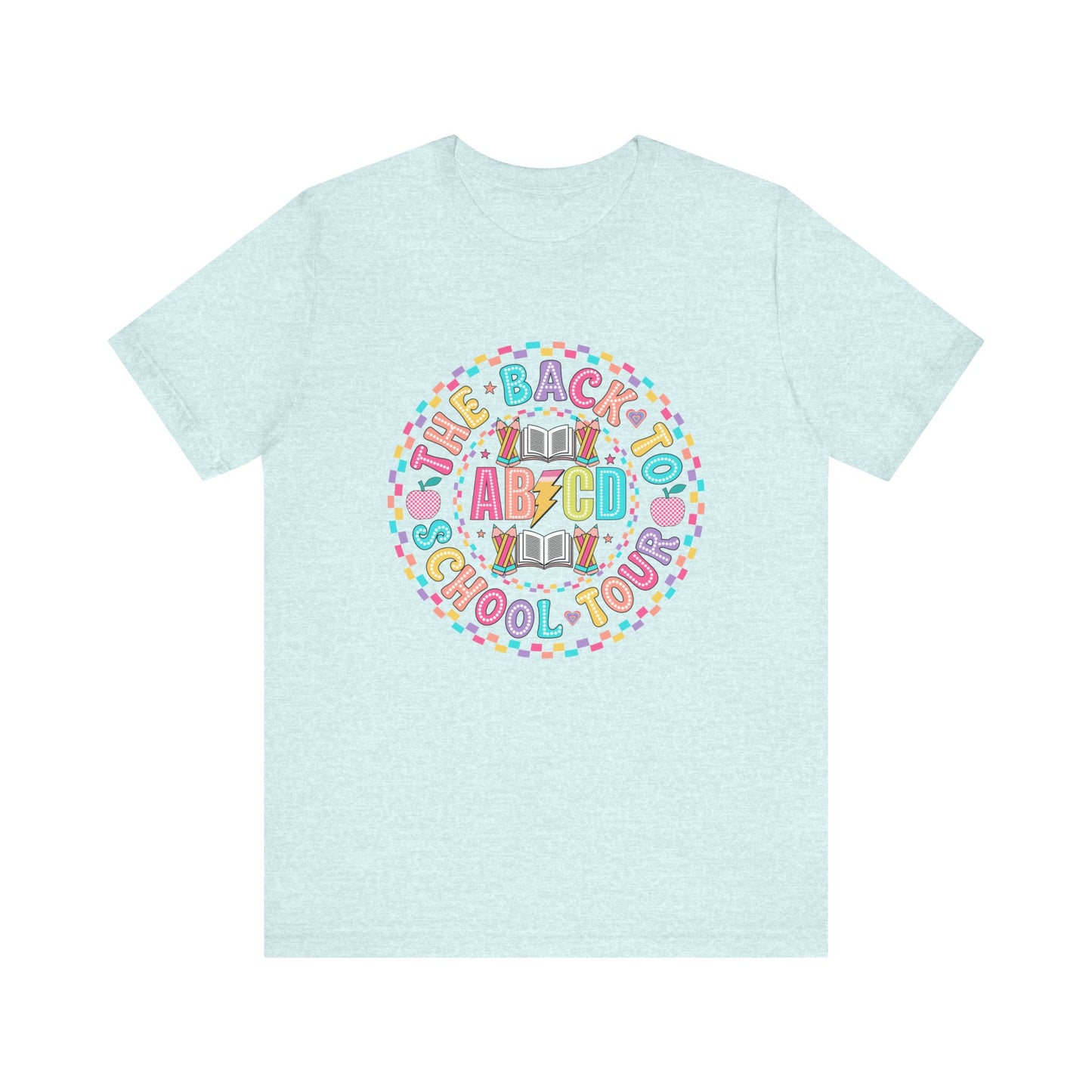 Back to School Tee, School Tour Short Sleeve Shirt, Colorful Unisex Jersey Tee, School Spirit, Teacher Gift