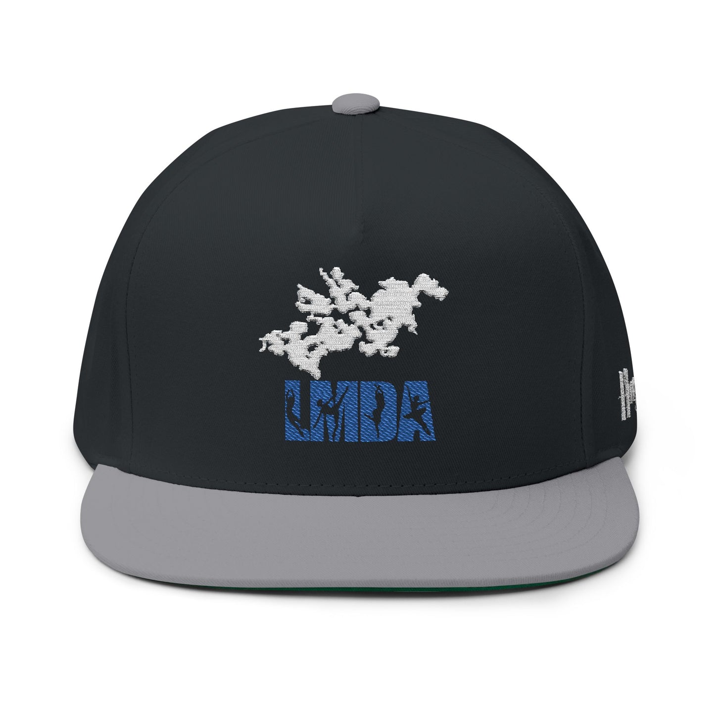 Flat Bill Cap — LMDA Embroidered Distressed Logo Snapback