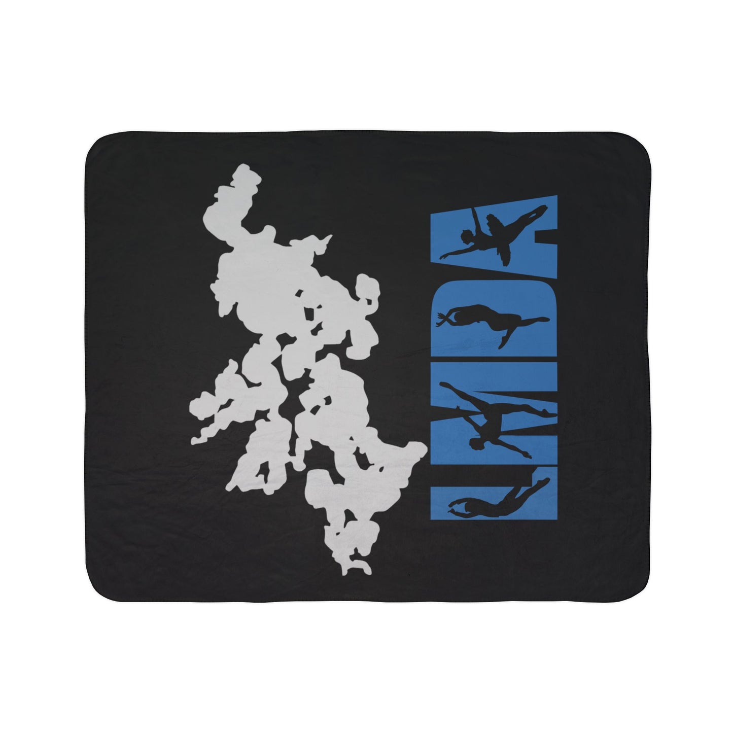 Fleece Sherpa Blanket — LMDA Dance Silhouette Lake Minnetonka Map Throw