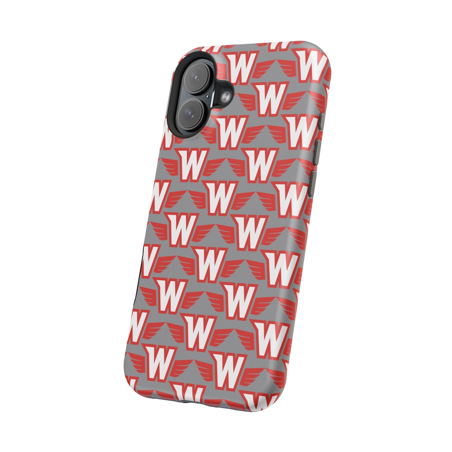 Stylish Magnetic Phone Case - Westonka White Hawks, Wings Up