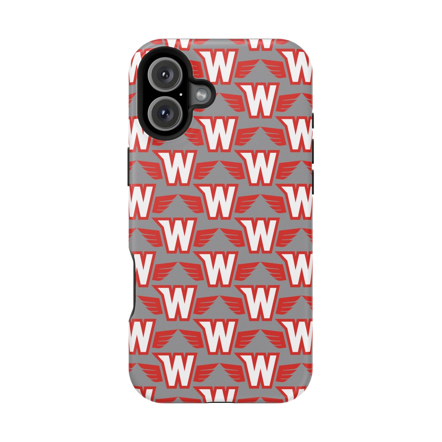 Stylish Magnetic Phone Case - Westonka White Hawks, Wings Up