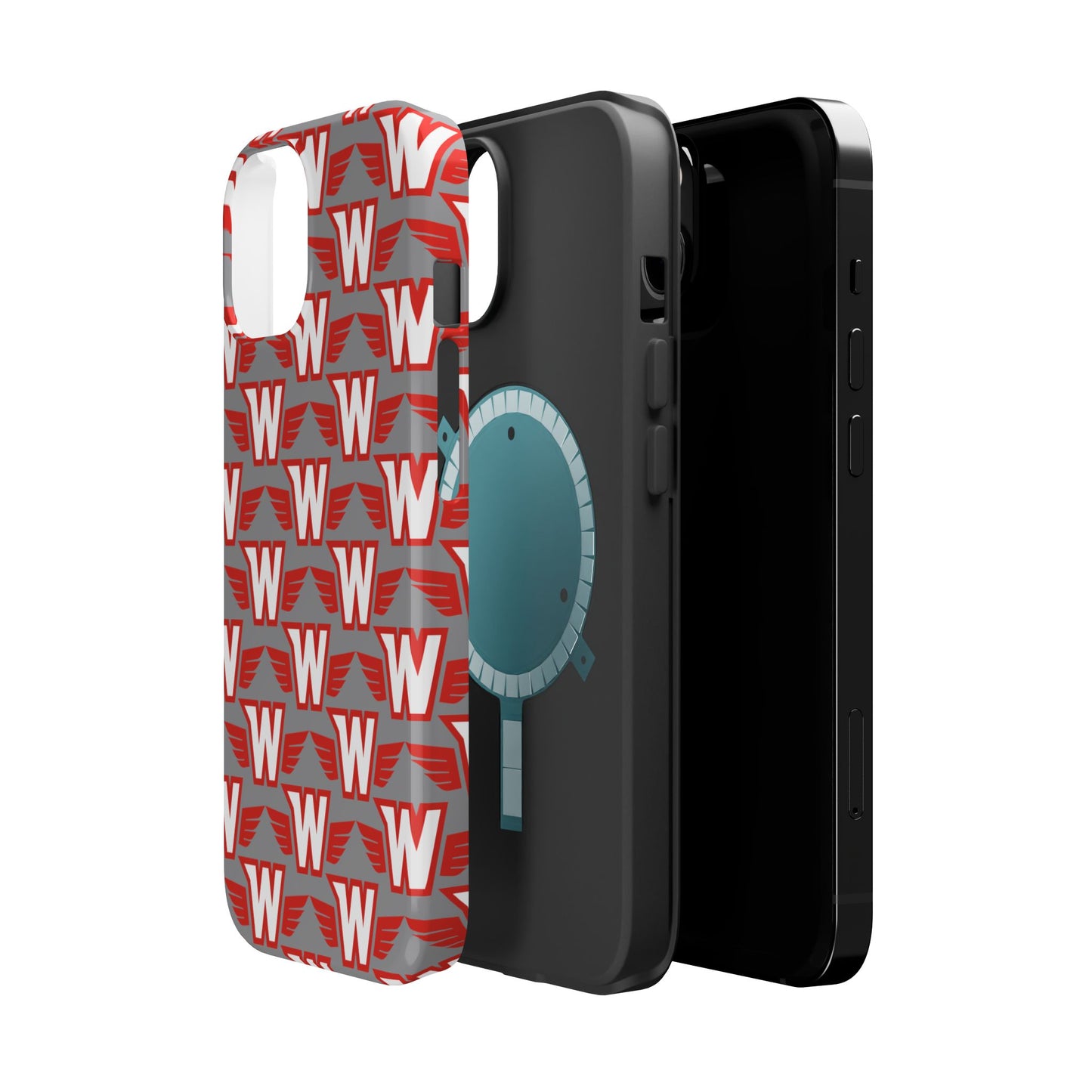 Stylish Magnetic Phone Case - Westonka White Hawks, Wings Up