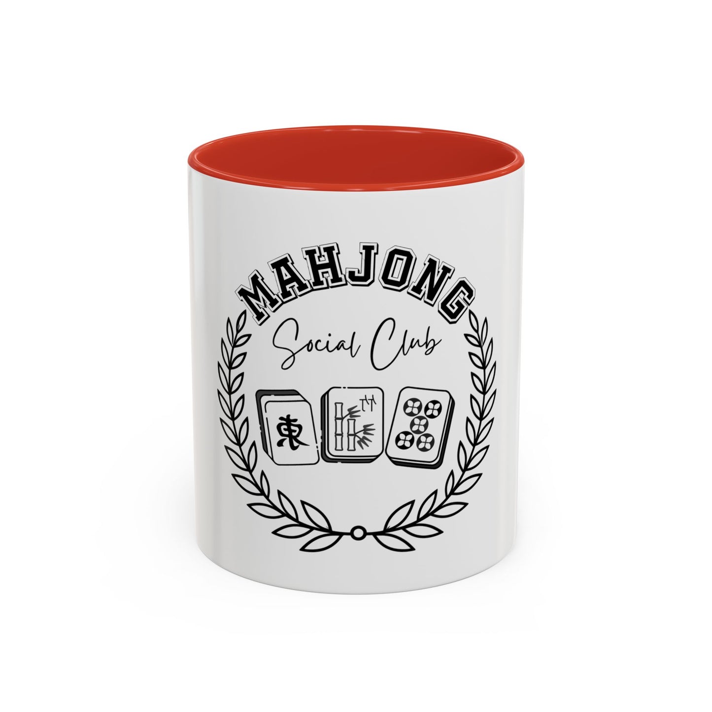Mahjong Social Club Accent Coffee Mug — Mahjong Tiles Tea Cup (11/15oz)