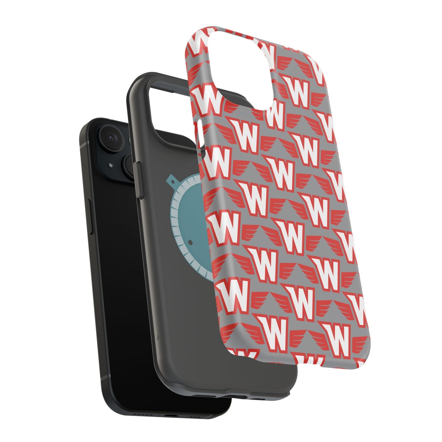 Stylish Magnetic Phone Case - Westonka White Hawks, Wings Up
