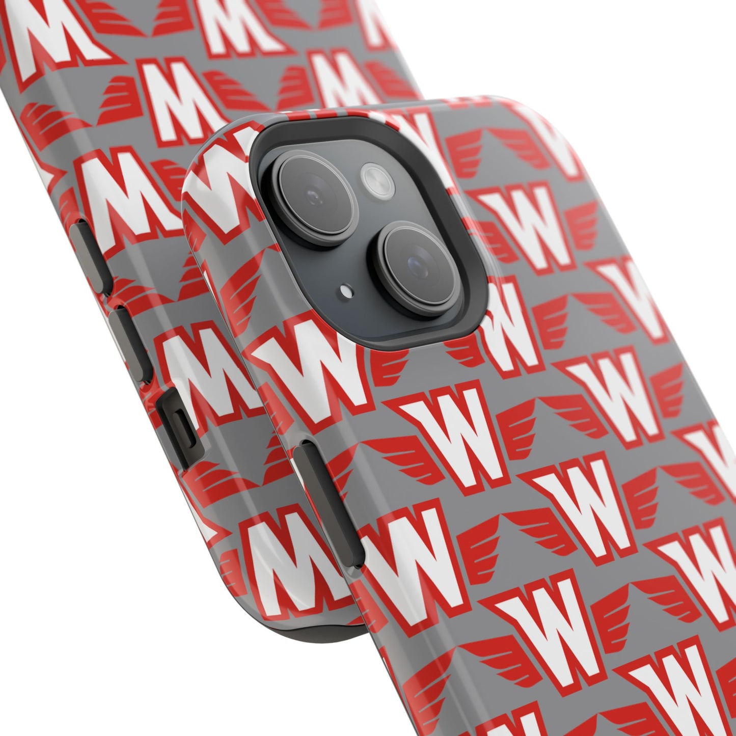 Stylish Magnetic Phone Case - Westonka White Hawks, Wings Up
