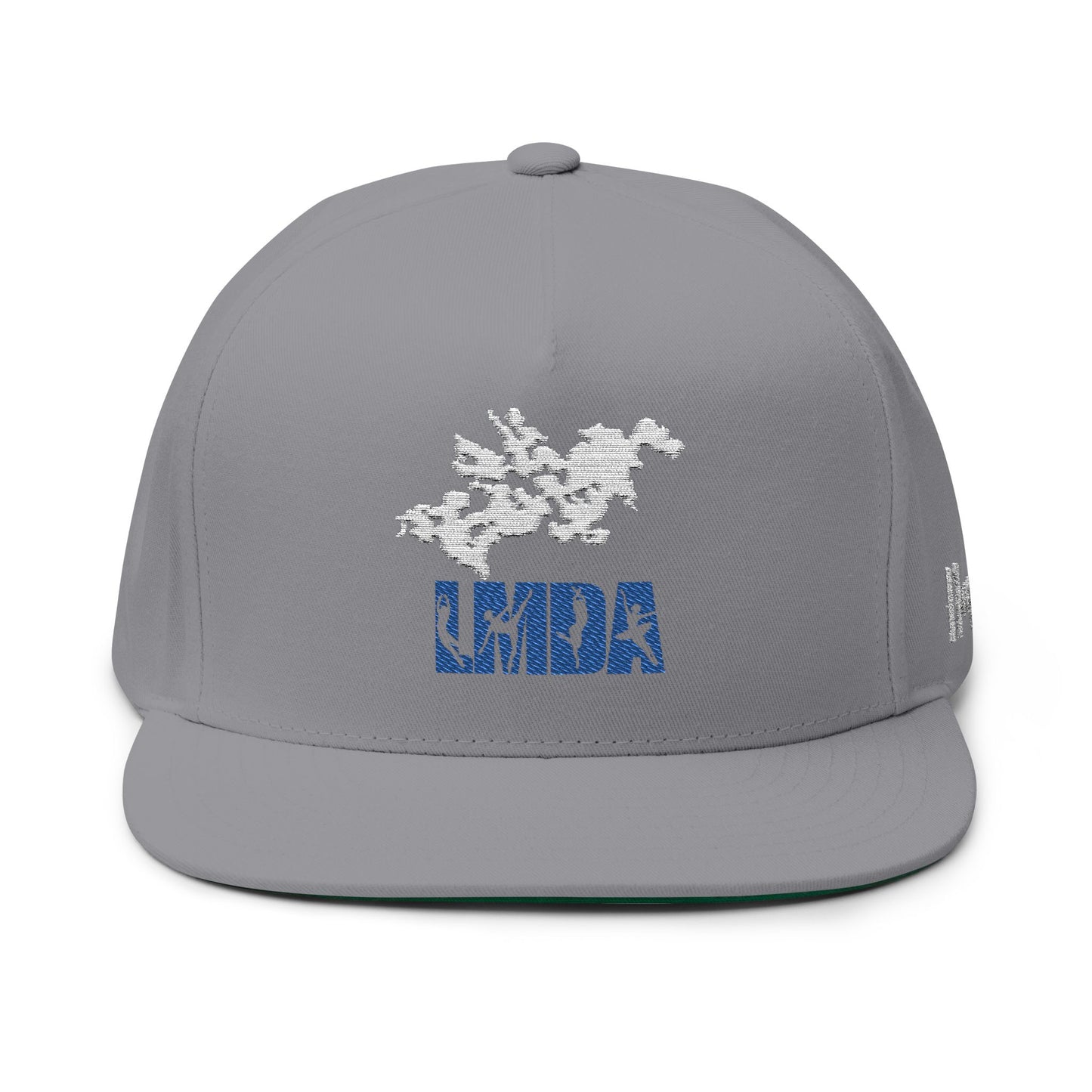 Flat Bill Cap — LMDA Embroidered Distressed Logo Snapback