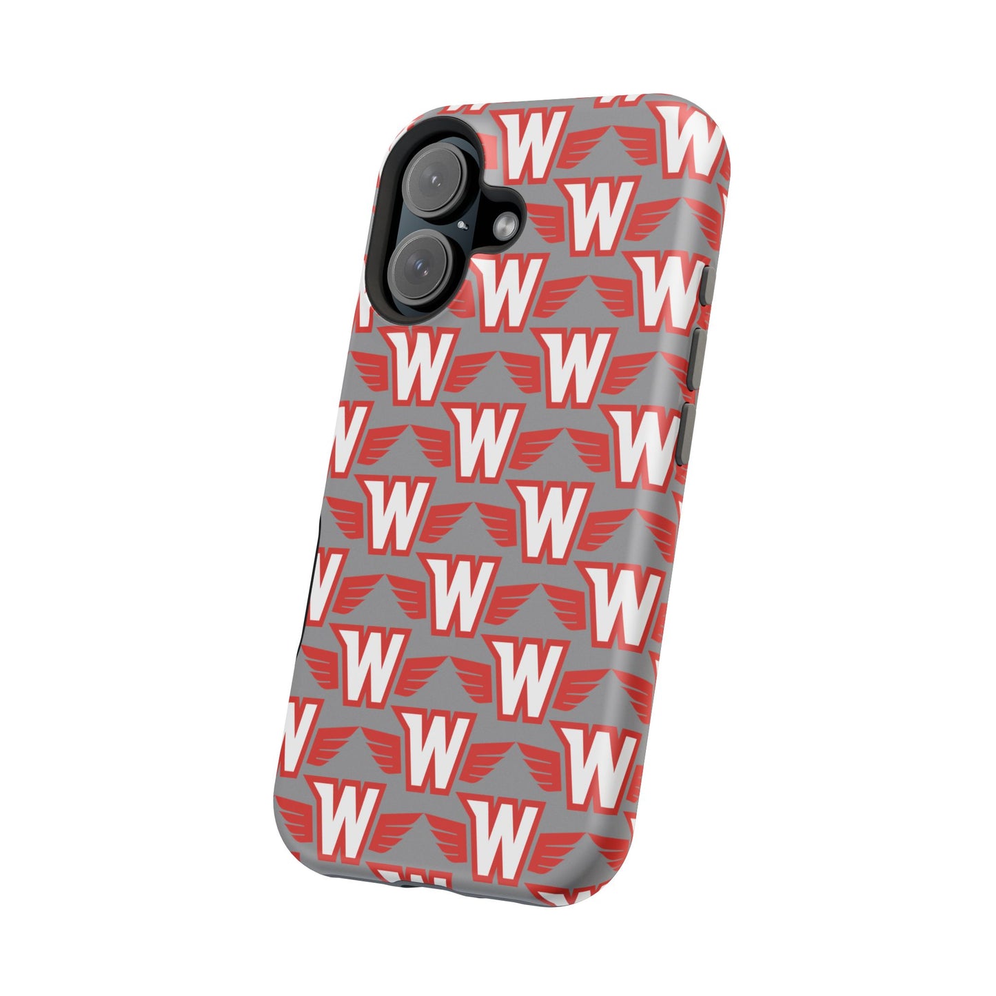 Stylish Magnetic Phone Case - Westonka White Hawks, Wings Up