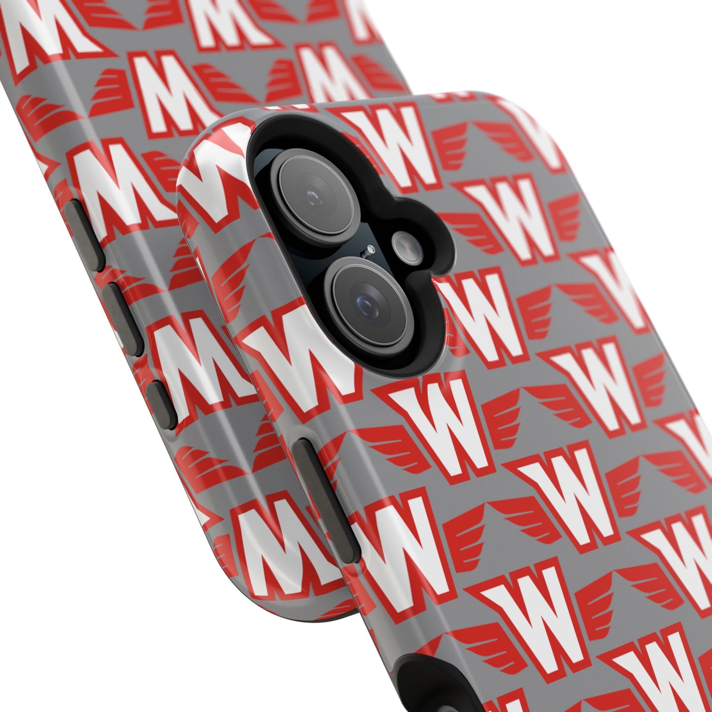 Stylish Magnetic Phone Case - Westonka White Hawks, Wings Up
