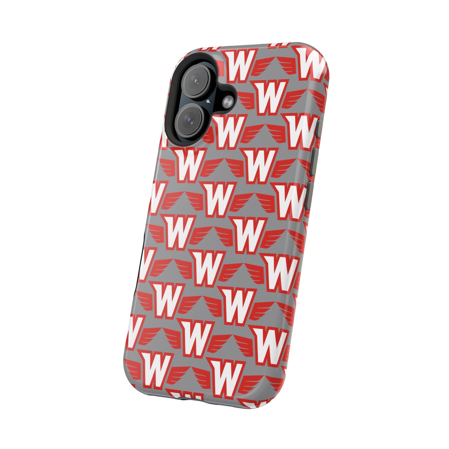 Stylish Magnetic Phone Case - Westonka White Hawks, Wings Up
