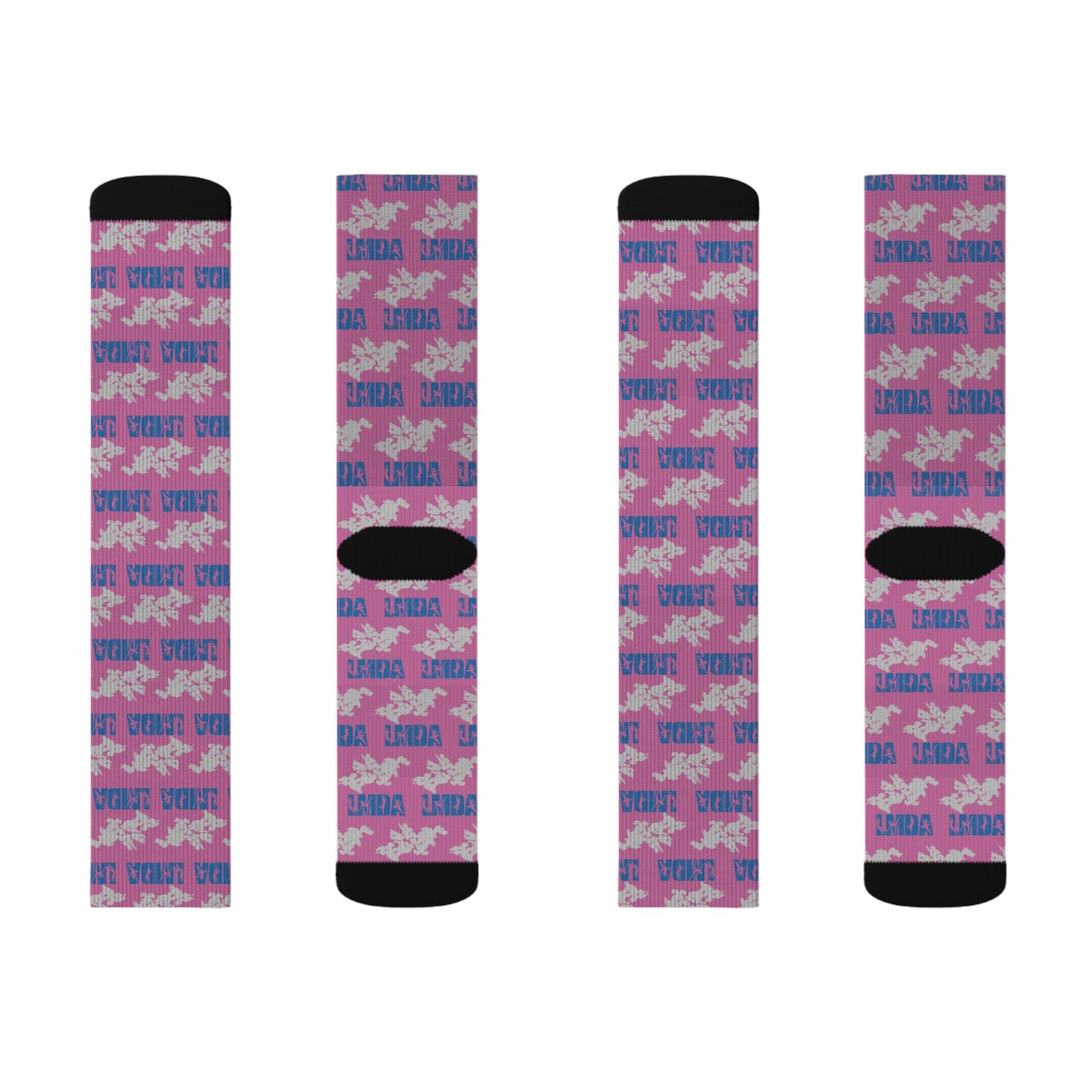 LMDA Sublimation Socks — Novelty Crew Socks with Repeating LMDA