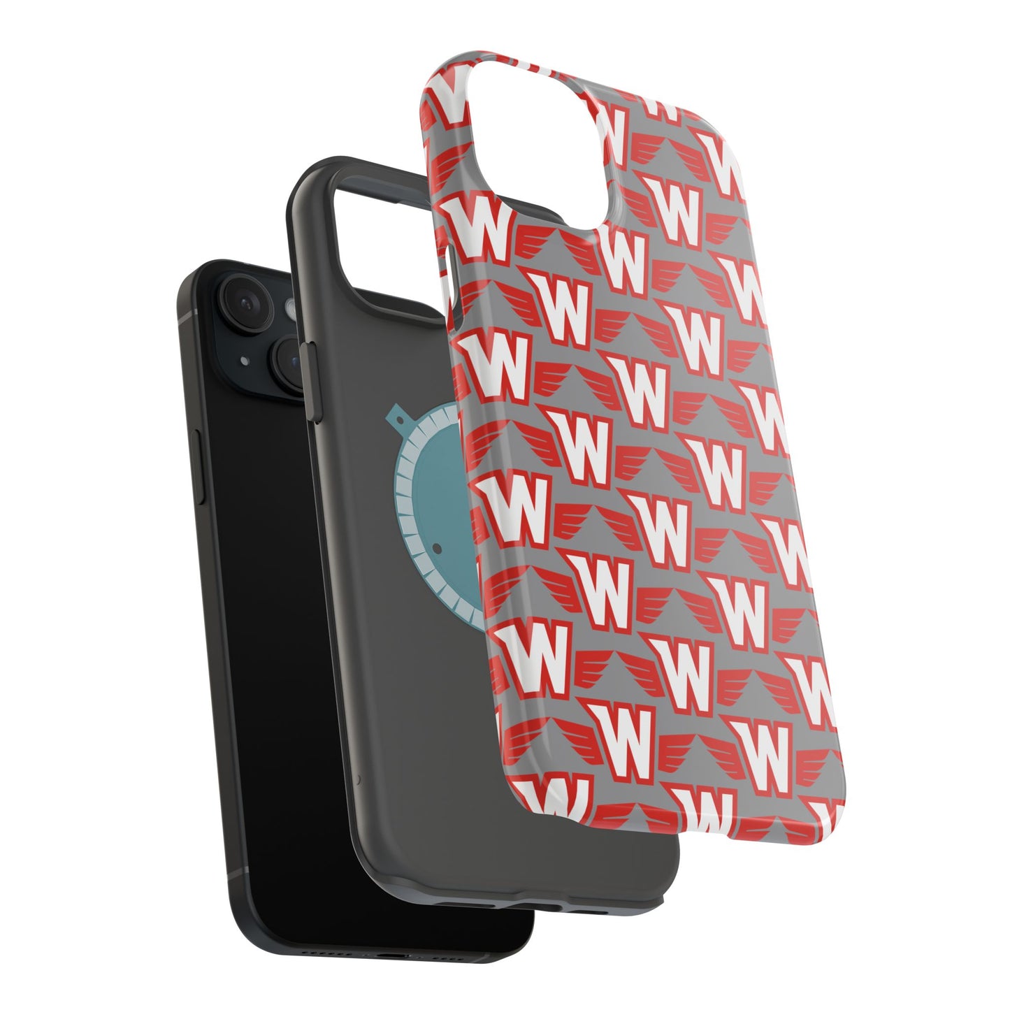 Stylish Magnetic Phone Case - Westonka White Hawks, Wings Up