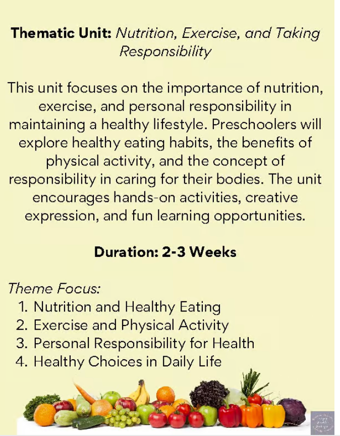 Exercise, Nutrition, and Responsibility Thematic Unit