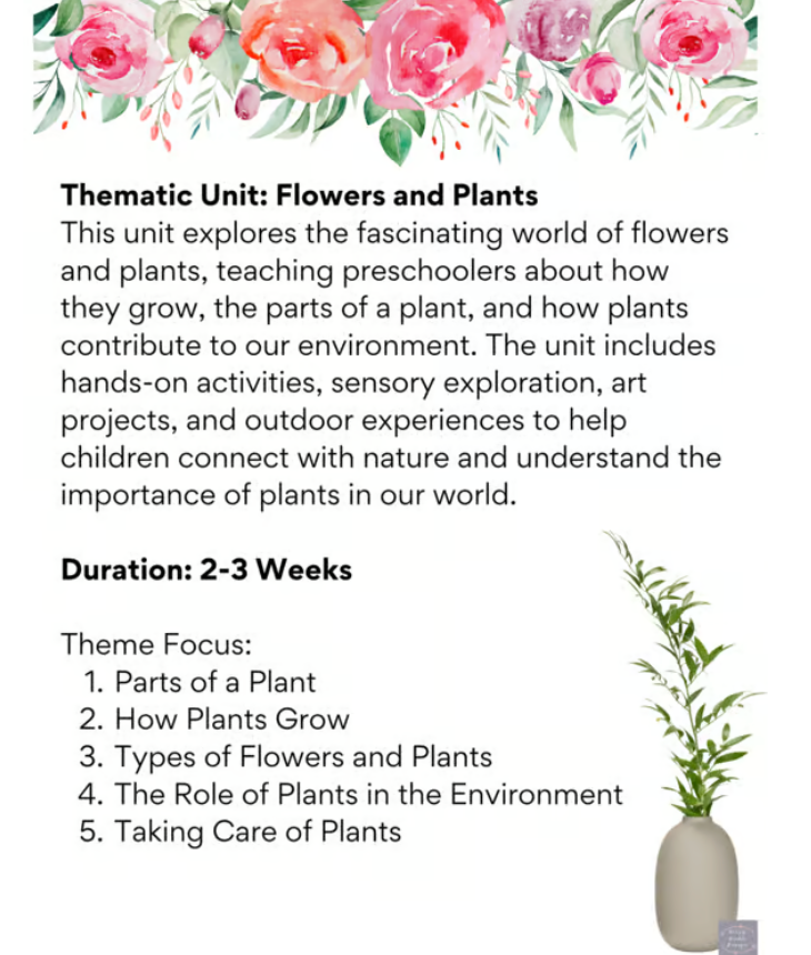 Flowers and Plants Study for young children