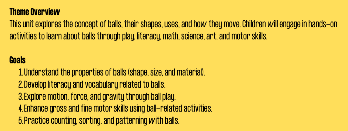 Balls Preschool Thematic Unit | Movement & Math Lesson Plans